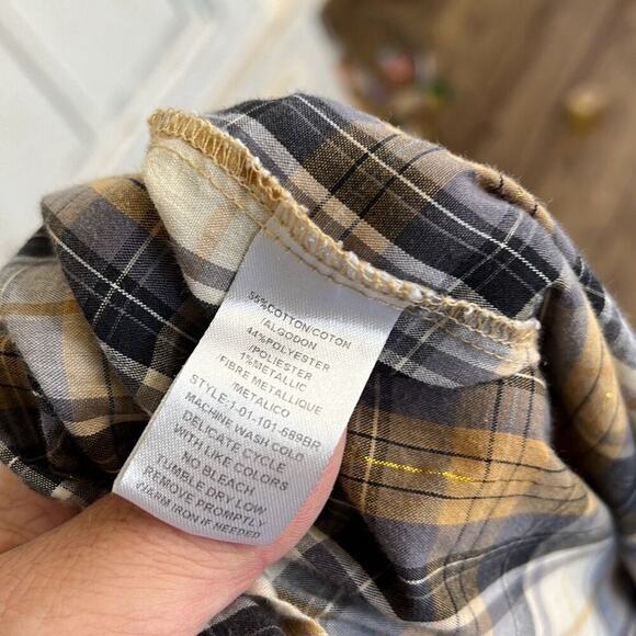 Roper size medium western style pearl snap plaid shirt cowboy rodeo - Picture 3 of 3